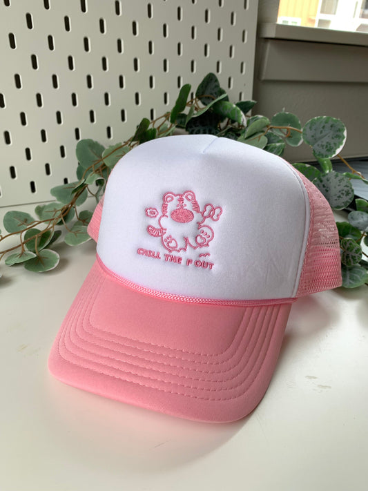 [OOPSIE] CHILL THE F OUT Foam Mesh-Back Adjustable Trucker Cap - PINK