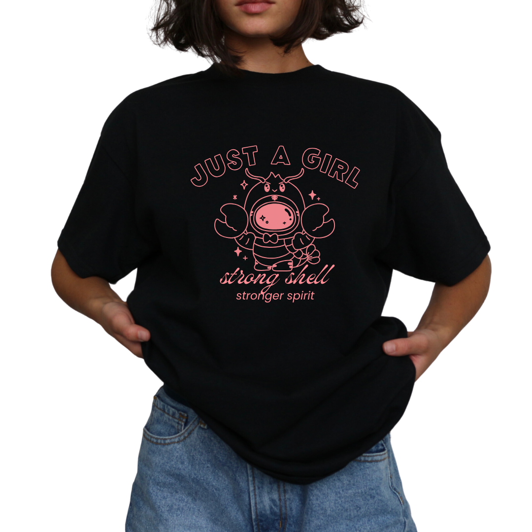 Just a Girl Lobster Graphic Tee – Ivory