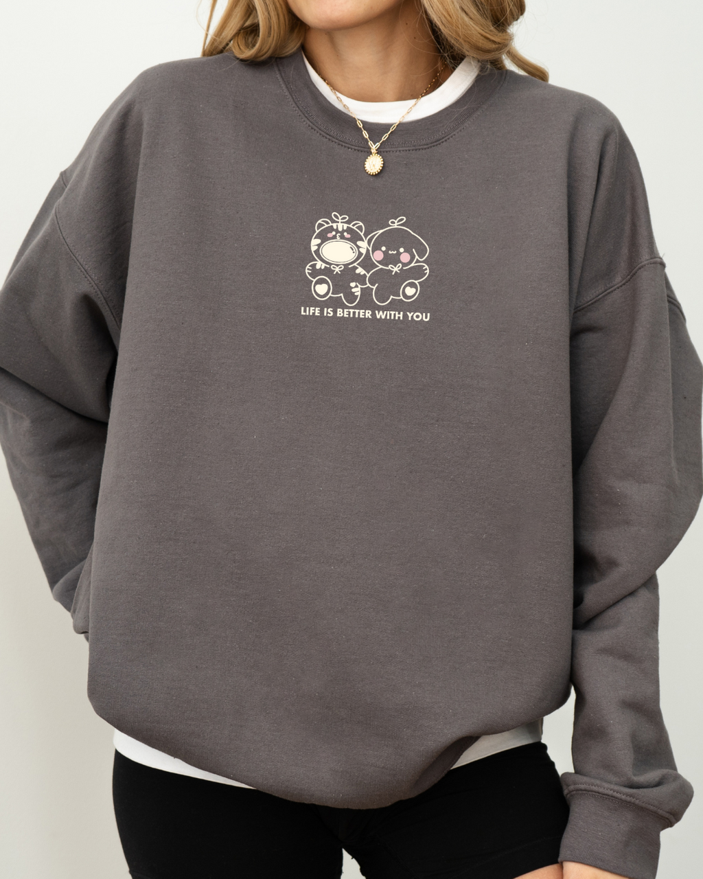 スウェット・トレーナー YOU ARE NOTHING COTTON SWEATSHIRT WITH USED EFFECT 100% cotton sweatshirt with zip and hood - White | Benetton