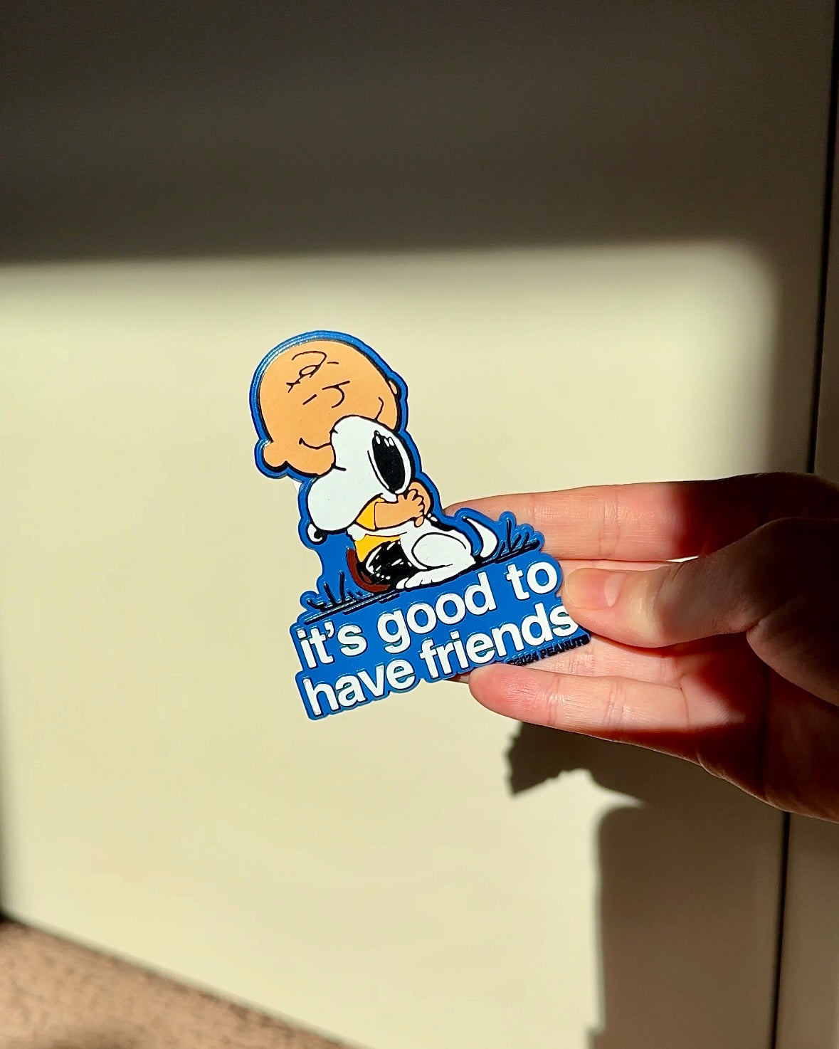 Blue Peanuts® magnet for fridge or locker – “It’s Good to Have Friends”