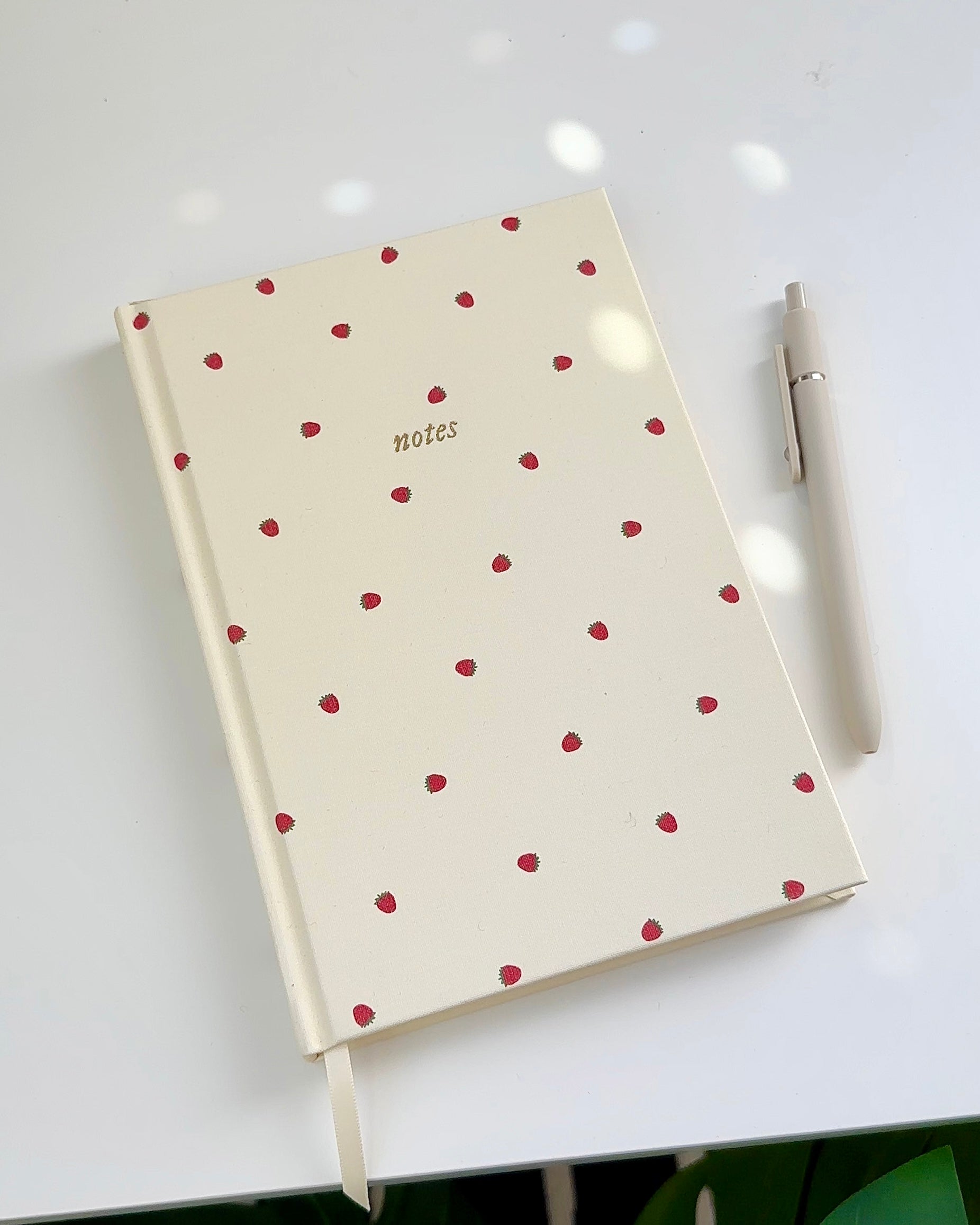 Strawberry linen hardcover journal for journaling and self-care