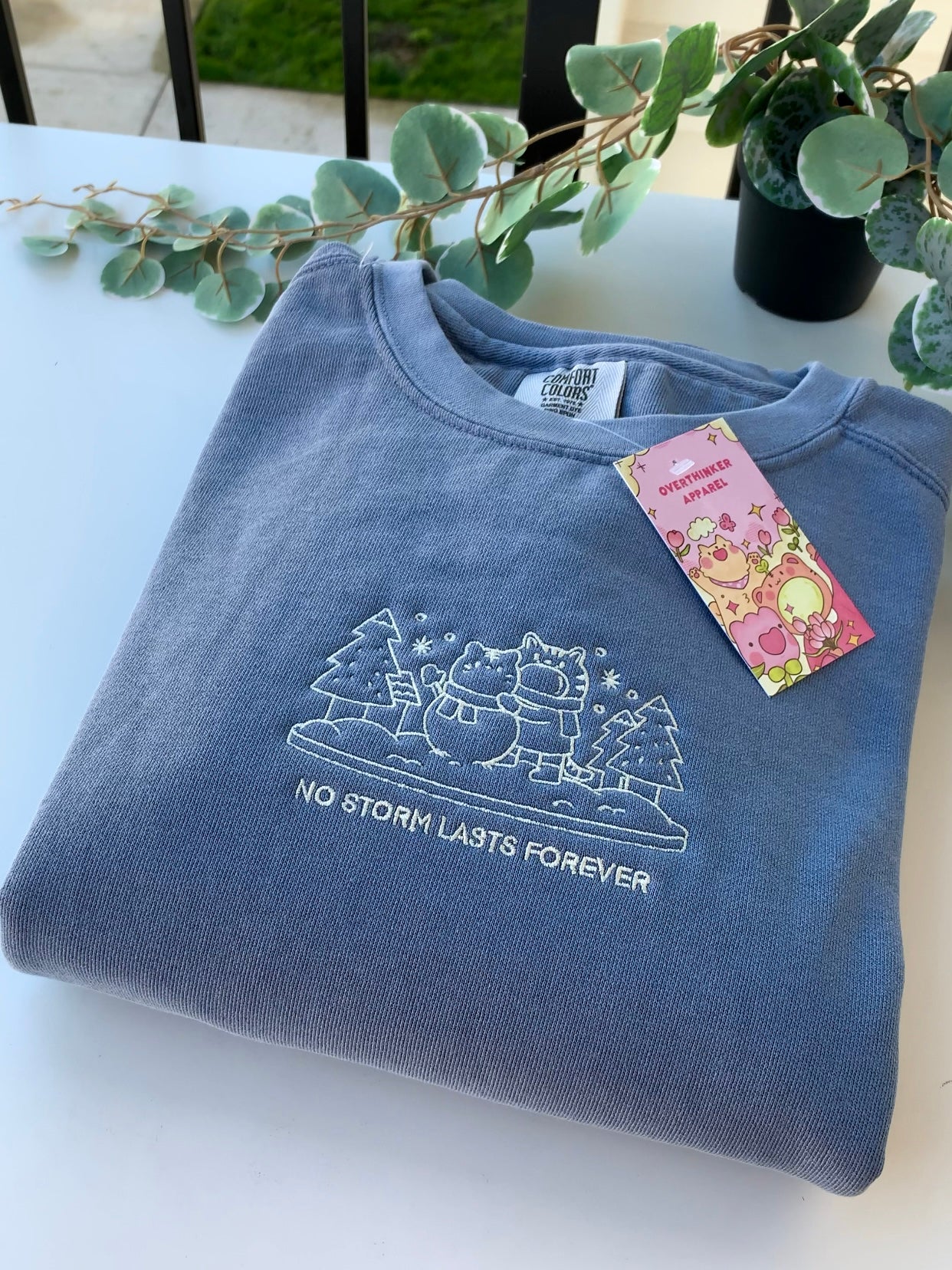 No Storm Lasts Forever Embroidered Sweatshirt