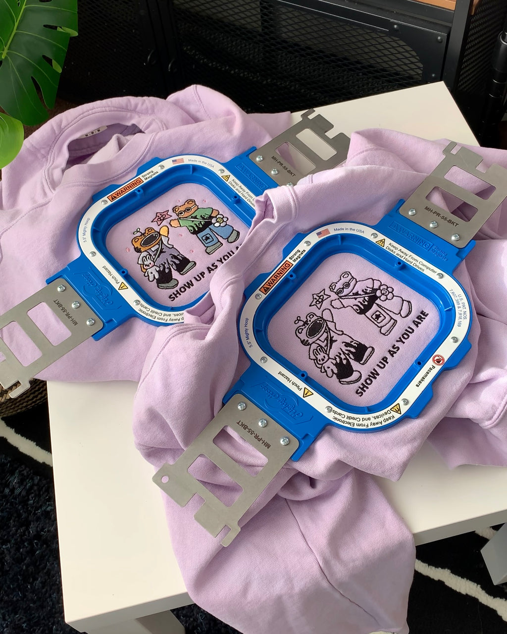 [Studio Sample] SHOW UP AS YOU ARE Embroidered Sweatshirt – Lavender Crewneck for Self-Love, Comfort & Everyday Confidence