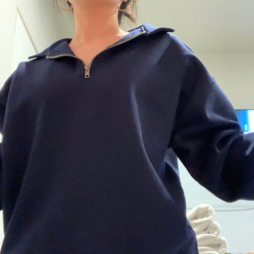 Always There for You Quarter-Zip – Navy Cozy Fleece Pullover